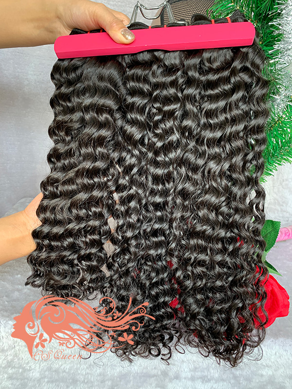 Csqueen Raw Burmese Curly 3 Bundles Natural Black Color 100% Human Hair - Click Image to Close